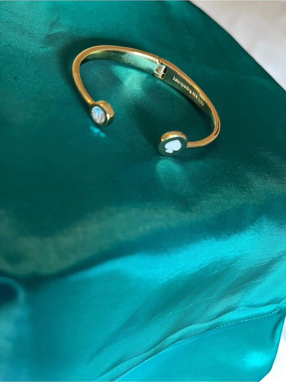 kate spade Gold Open Cuff Bracelet with White Accents
